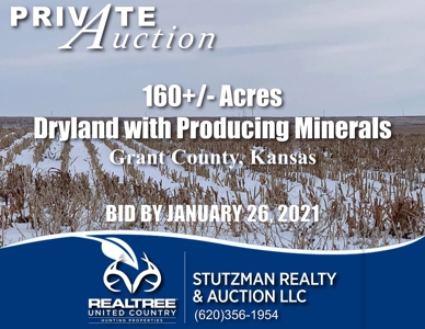 GRANT COUNTY KS ~ 160+/- ACRE FARM with PRODUCING MINERALS - image 1