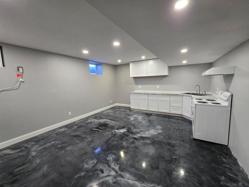 Basement living/kitchen area