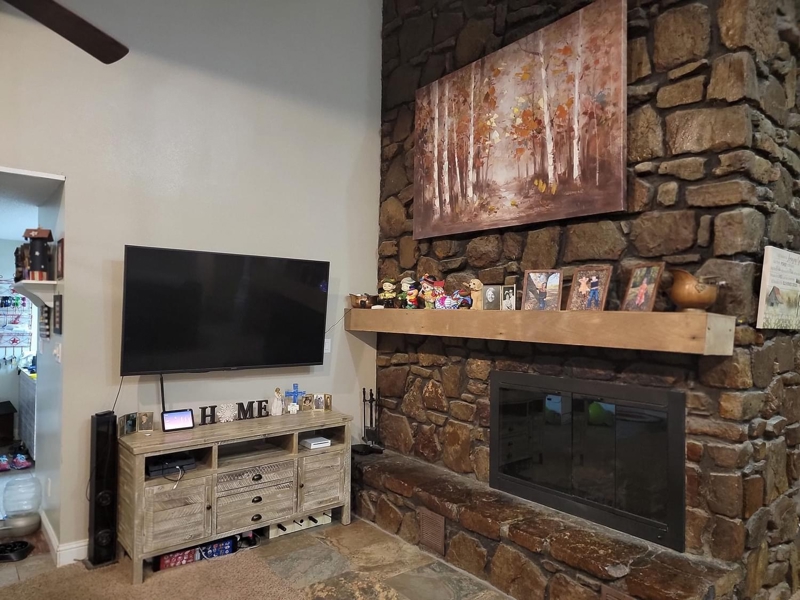 wood burning fireplace