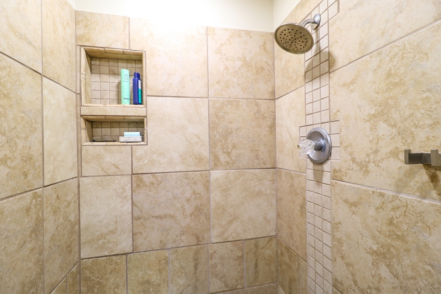 Walk in tile shower