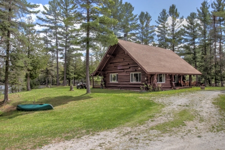 Riverfront Log Home 22 Acres  Hillman, MI Thunder Bay River - image 4