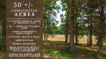 Hobby Farm for Sale Near TN River w/ Shop & Ponds in Camden - image 37