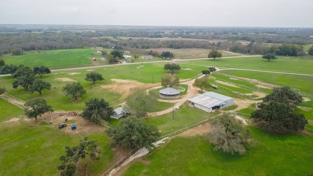 Aerial of Clinic Round Pen and Barn