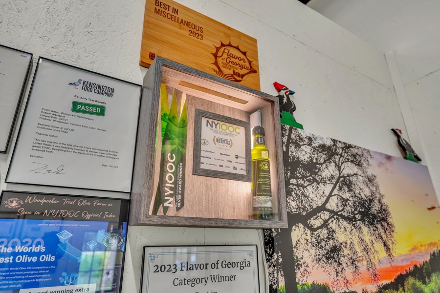 Awards on Woodpecker Trail Olive Farm