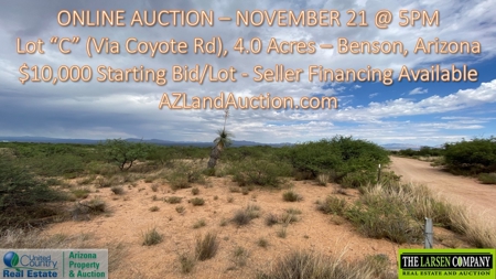 Online Auction - 4.0 Acre Ready To Build Lot, Benson, Az - image 1