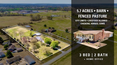 Hobby Farm for Sale featuring Brick Home w/ Barn & Fenced Pasture in Newbern, TN - image 3