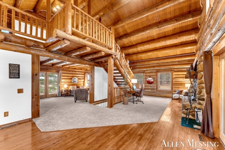 Custom Log Home on 10+ Acres with private Muskegon river frontage - image 14