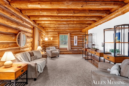 Custom Log Home on 10+ Acres with private Muskegon river frontage - image 24