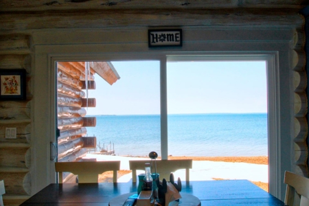 Custom Log Home on Lake Huron Hessel, MI Mackinac County Michigan - image 44