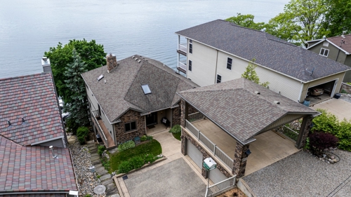 Aerial View of Lakefront Home For Sale in NE Indiana