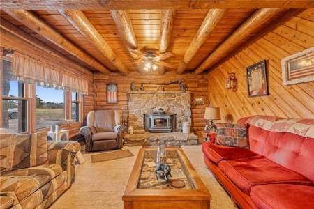 Log Home Cabin with Acreage/Barn/Shop/Pond For Sale Boone Co - image 8