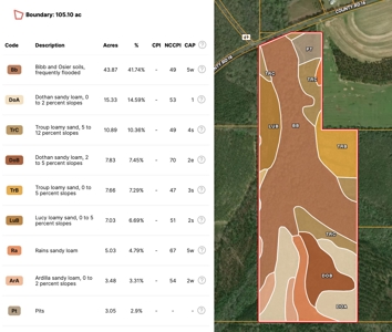 105ac Hunting Land South of Hartford Alabama w/ Hurricane Creek - image 39