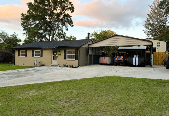 Block Home with Huge Garage, Storage, Paved & Covered Parking