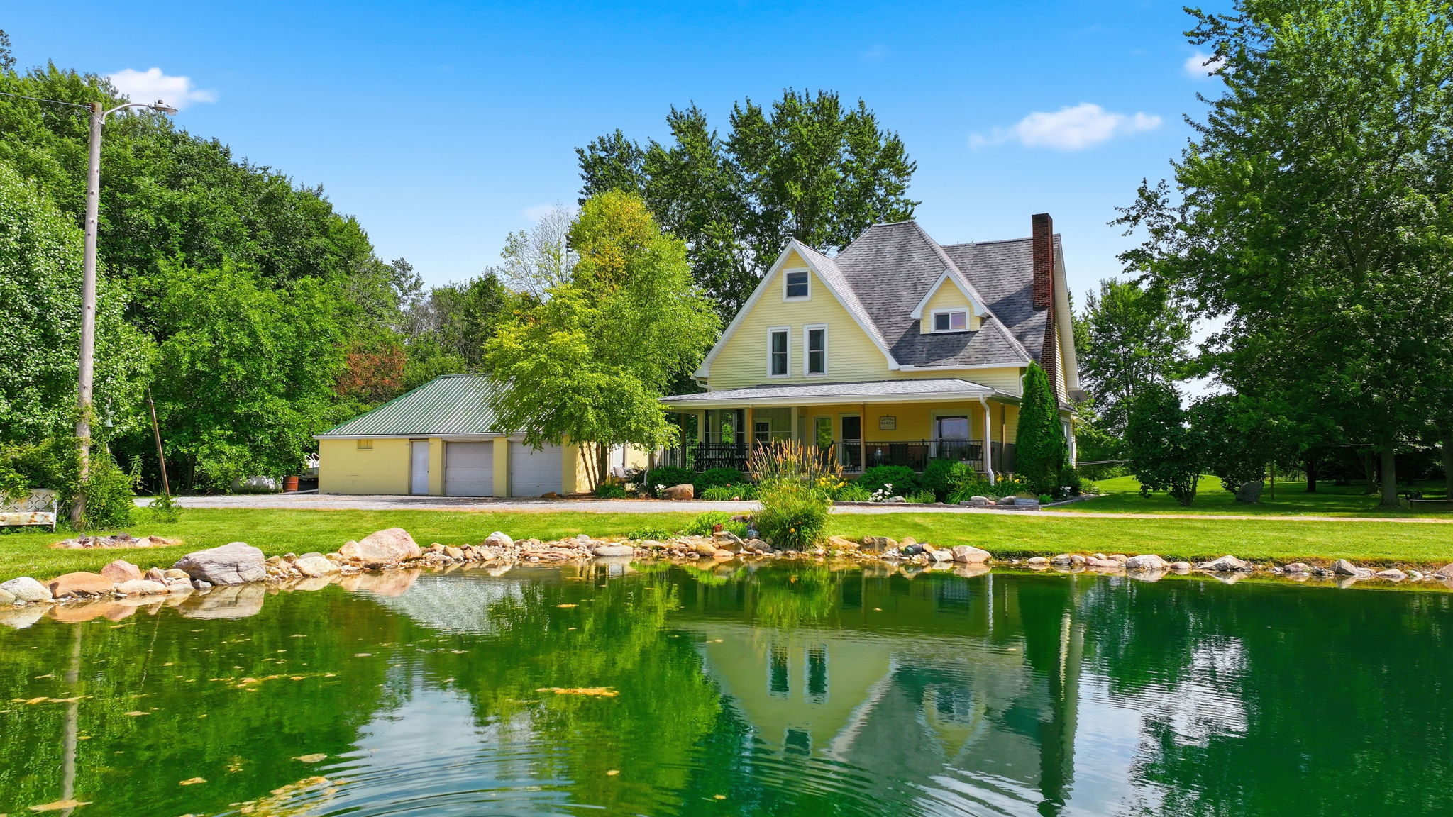 Front View of 5+ Acres NE Indiana Country Home For Sale in Steuben County, IN