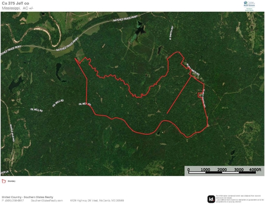 375± Acres in Jefferson County, MS Near Natchez Trace