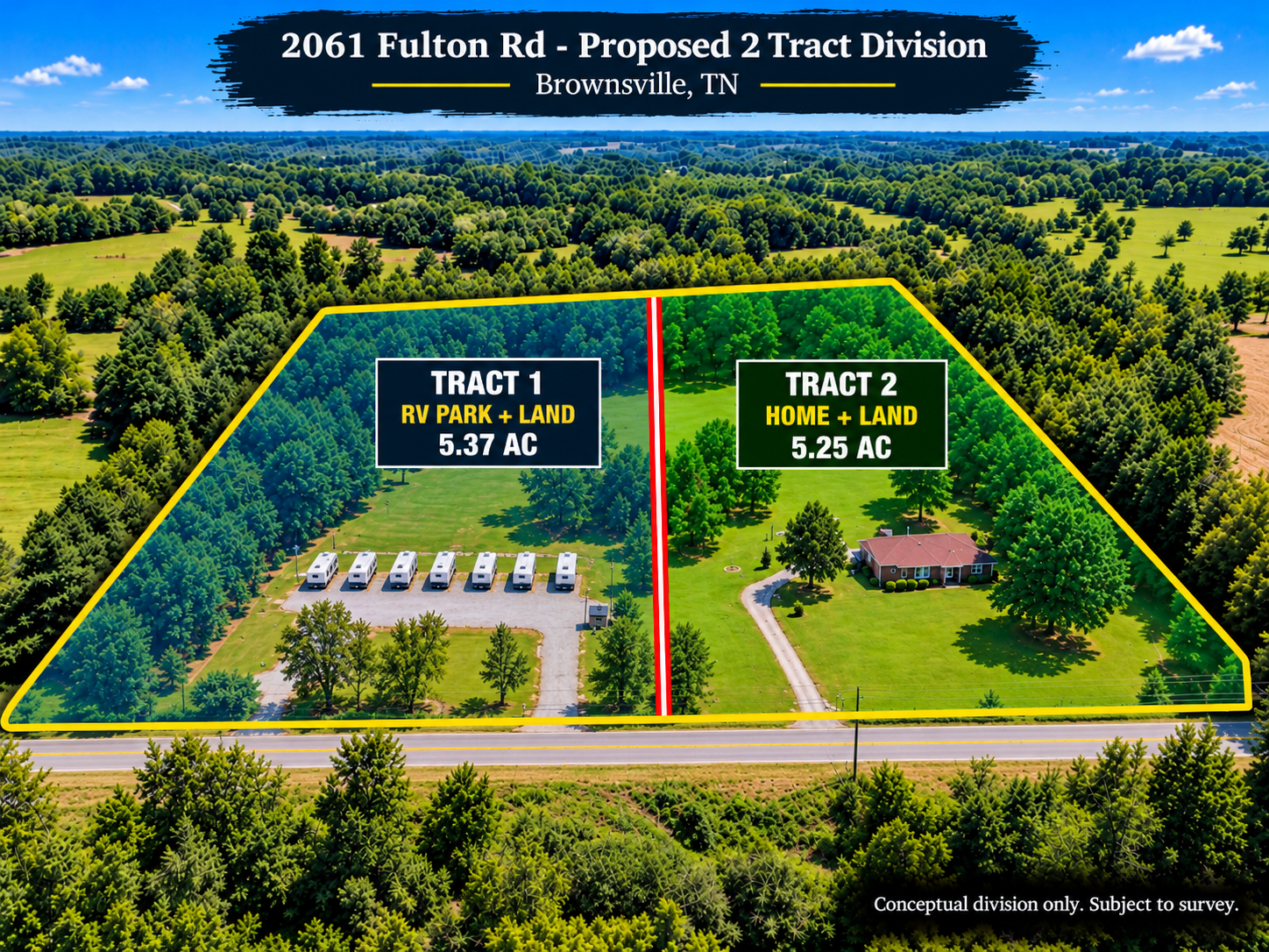 Proposed division of tracts 1 & 2.