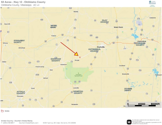 63 Acres Land For Sale Near Starkville MS