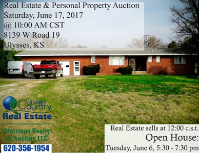 Brick Home Up For Public Auction June 17, 2017 In Ulysses Ks - image 1